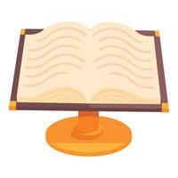 Open alchemist book icon cartoon . Composition formula vector