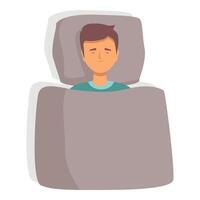 Smiling sleeping boy icon cartoon . Calm resting vector