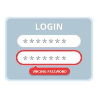 Login password error icon cartoon . Safety error vector