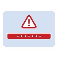 Wrong password alert error icon cartoon . User modern account vector