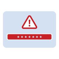 Wrong password alert error icon cartoon . User modern account vector