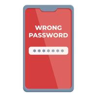 User secure wrong password icon cartoon . Network storage vector