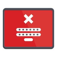 Red alert error password icon cartoon . User access denied vector