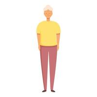 Morning granny exercise icon cartoon . Healthy workout vector