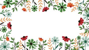 Abstract flower background design floral border frame vector