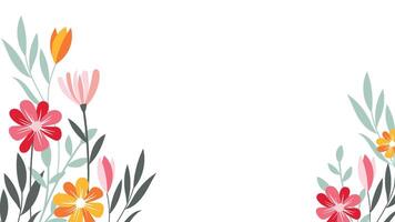 Abstract flower background design floral border frame vector