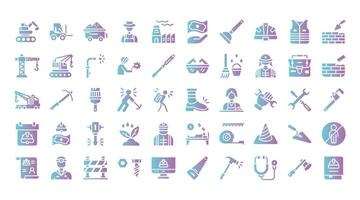 Labor Day Icons Bundle.Flat gradient icons style. illustration. vector