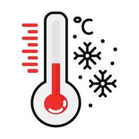 invierno termómetro temperatura Celsius icono dibujo garabatear vector