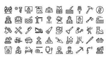 Labor Day Icons Bundle.Outline icons style. illustration. vector