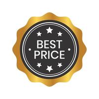 Gold best price label. illustration vector