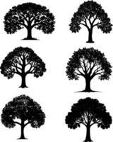 silhouette of tree on white background. vector