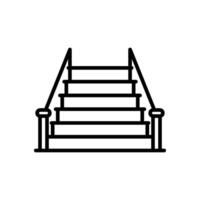 stairs line icon, isolated background vector