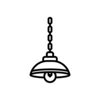 hanging lamp line icon, isolated background vector