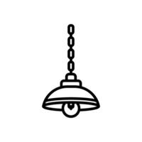 hanging lamp line icon, isolated background vector