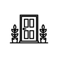 front door line style icon, isolated background vector