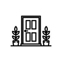 front door line style icon, isolated background vector