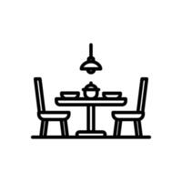 dining table outline style icon, isolated background vector
