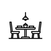 dining table outline style icon, isolated background vector