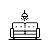 couch line icon, isolated background vector