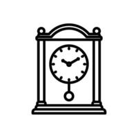 pendulum wall clock line icon, isolated background vector