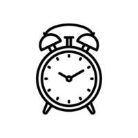 alarm clock line icon, isolated background vector