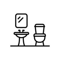 bathroom line icon, isolated background vector