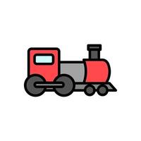 locomotive colored icon in line style vector