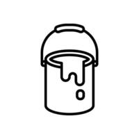 paint bucket line icon, isolated background vector