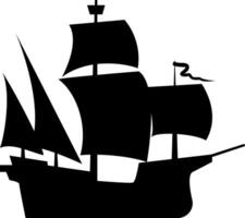 Ship icon silhouette illustration Pirate's ship vector