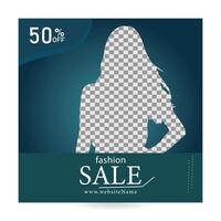 Creative Fashion sale banner design or social media post template. vector