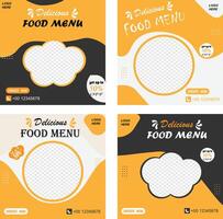 Modern Restaurant Banner or social media food banner template. Fully Editable and free template vector