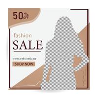 Creative Fashion sale banner design or social media post template. vector