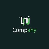 Creative minimal Logo design green and white shape. fully editable vector