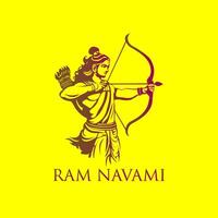 A celebration of Ram Navami, a Hindu festival commemorating the birth of Lord Rama illustration vector