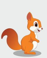 Cute squirrel side view cartoon character design vector