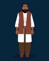 A Indian man front view cartoon character design vector