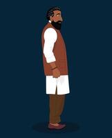 A Indian man side view cartoon character design vector