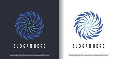 Vortex logo design with creative abstract concept Premium vector