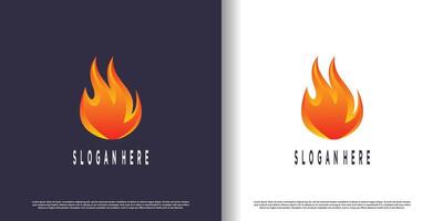 fuego logo diseño con creativo resumen concepto prima vector