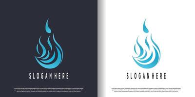 Water logo design with creative abstract concept Premium vector