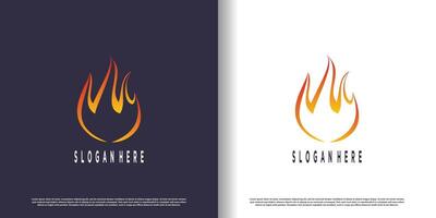 Fire logo design with creative abstract concept Premium vector