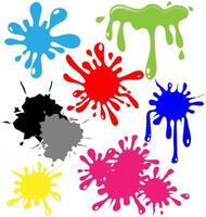 Collection of colorful paint splash vector