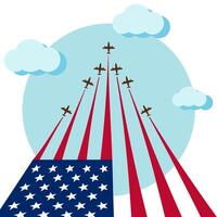 Air show for celebrate the national day of USA vector