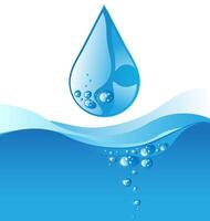Water drop and blue wave vector