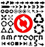 Set of arrow symbol traffic signs vector