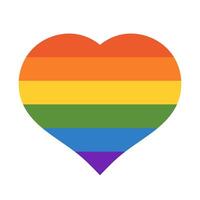 Rainbow LGBT flag Heart sticker template vector