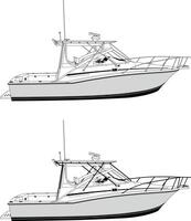 Illustration of a fishing boat, printable on t-shirts and other objects. vector