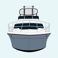 A maritime vessel in high-quality illustration form in the front view. vector