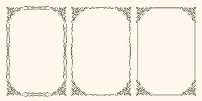 A set of beautiful frames with swirls vector