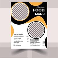 Minimalist Food Menu Design vector